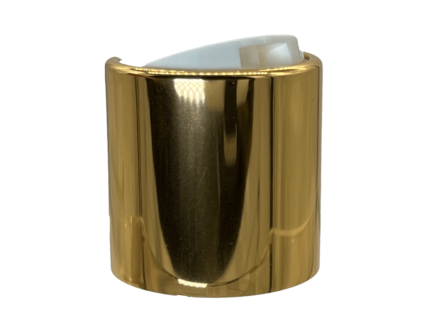 28-410 Metal Overshell Shiny Gold Disc Cap Unlined - Bay Area Bottles